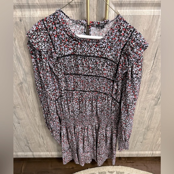 Like New! Rails “Faren” smocked ruffled long sleeve printed dress size Large - Picture 1 of 13